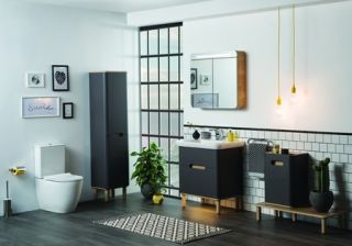 Шкаф-колонна VitrA Sento 60856  40 см, цвет матовый антрацит, левосторонний